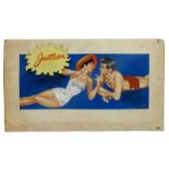 An original advertising artwork for Jantzen Swimwear by Fanceti, depicting a fashionable young