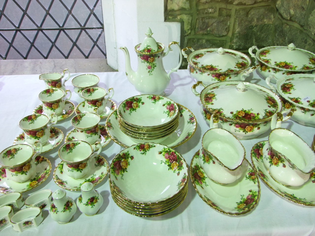 An extensive collection of Royal Albert Old Country Roses pattern dinner and coffee wares comprising