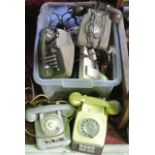 A selection of vintage Bakelite telephones to include examples in ivory colourway