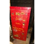 A reclaimed wall mounted ex Royal Mail coin operated stamp cabinet/dispenser