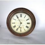 A 19th century dial clock, the 20 cm dial set within a moulded mahogany casework with eight day