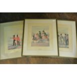 A collection of reproduction 19th century style coloured prints of military subjects including