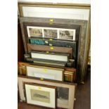 A quantity of 19th century and later pictures and prints including a print after Lucy Dawson showing