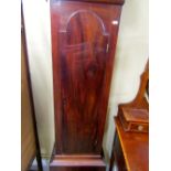 A Georgian mahogany longcase clock, the trunk with full length door, the hood with simple column