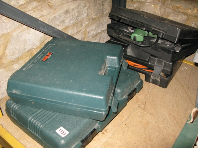 A cased Hitachi twelve volt cordless drill