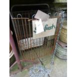 Three reclaimed freestanding galvanised and steel litter bins of varying design, two of