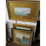 A collection of late 19th/early 20th century gouaches of marine subjects including study of a