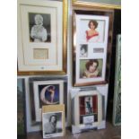 A collection of photographic montages of female film stars comprising a framed montage of three