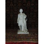 A 19th century Danish Copenhagen Bing & Grondhal Parian figure of Bertel Thorvaldsen in standing