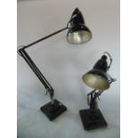 A vintage anglepoise desk lamp by Terry & Sons with square two step base and one other