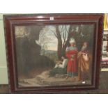 An early 20th century Medici Series coloured print after Giorgione of Aeneas showing Evander the