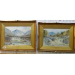 A pair of early 20th century watercolours by Thomas Swift Hutton of highland landscapes with