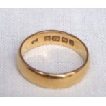 A 22ct gold wedding band, , 5g approx, ring size N