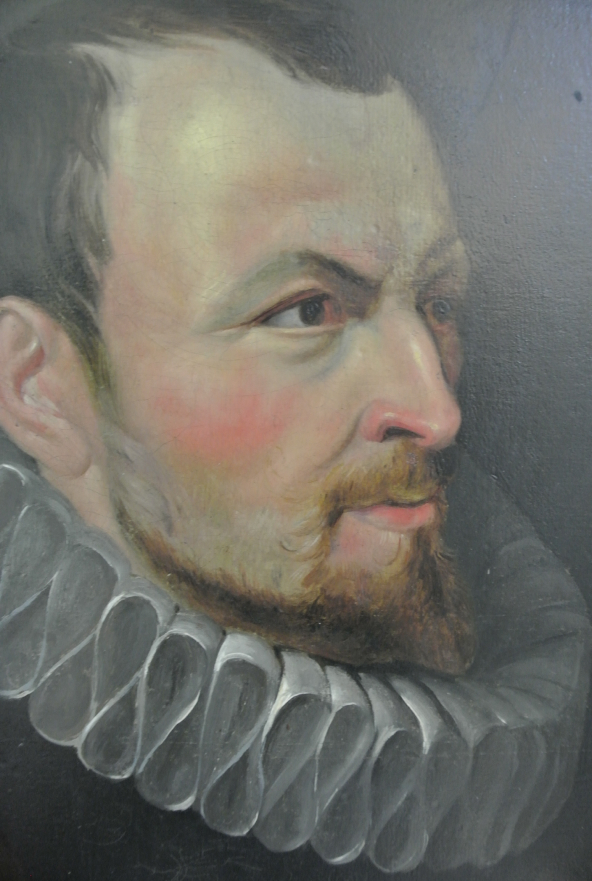 A 19th century oil painting on canvas after Sir Peter Paul Rubens, bust length portrait of - Image 2 of 2