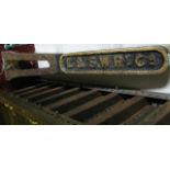 A cast iron L & S.W.R Co cast iron railway line marker