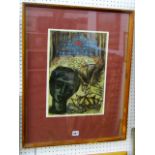 A mid-20th century signed limited edition coloured etching by Rudolf Harold Van Rossem of a scene in