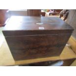 A 19th century pine box of rectangular form with original stencilled mahogany effect graining, 45 cm