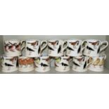 A collection of eleven Emma Bridgewater British Birds series mugs including long tailed tit,