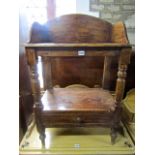 A simple Victorian cottage washstand in pine with over painted finish, incorporating a frieze