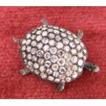 A Victorian/Edwardian diamond turtle/tortoise brooch numerously set throughout with single cut