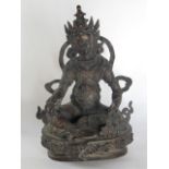 An interesting Chinese cast metal Buddhavista, 30cm high