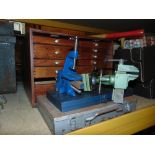 Two hardwood tool chests with shallow graduated drawers containing an unsorted miscellaneous