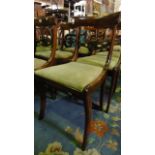 A set of six 19th century bar back dining chairs with vertical scrolled splats, to include one