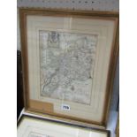 An 18th century map of Gloucestershire after Blomke inscribed Printed and Sold For Tho Taylor, 25