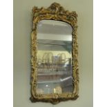 An 18th century style pier glass, the moulded gilt frame with sea scroll, floral and other detail