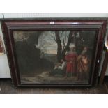 An early 20th century Medici series coloured print after Giorgione, Aeneas showing Evander the