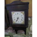 A 19th century hooded mahogany wall dial, the architectural case enclosing an 8inch square painted