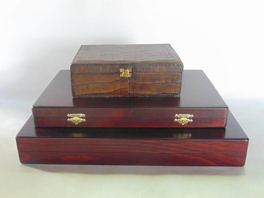 A collection of reproduction and replica antique gaming sets, together with faux leather boxes and - Image 2 of 2