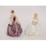 A Royal Doulton figure of Heather HN2956 together with a Royal Worcester figure - First Dance with