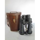 Good cased set of Barr & Stroud military binoculars with interesting concertina lens mechanism