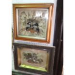 A matching pair of 19th century framed dioramas inscribed "Ocean Flowers" "Sea Weed Basket" both