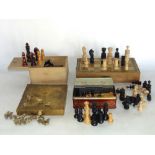 Interesting Eastern folded brass game set, a sealed hatch revealing miniature gilt metal figures