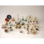 A collection of 19th century and other ceramics including a pair of small Staffordshire models of