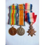 1914/15 star 14-18 war medal and victory medal all named 55477 B Priddle R.A.