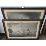 A pair of late 18th century black and white engravings by Robert Dodd showing marine battle scenes -