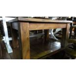 A eastern low occasional table of rectangular form on square cut supports, 90cm