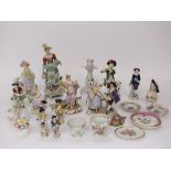 A collection of 19th century and other continental figures including a classical female character