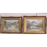 A pair of early 20th century watercolours by Thomas Swift Hutton of highland landscapes with