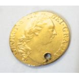 A George III Guinea - 1782 - 4th head with crowned shield of arms (drilled) 8 grms