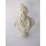 A 19th century Parian bust of Handel after Roubilliac, probably made by J Ridgway, Bates & Co with