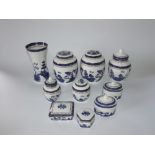 A collection of Royal Doulton Booths Real Old Willow pattern blue and white printed wares number