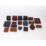 A collection of antique and vintage leather jewellery and watch boxes to include 'Tiffany & Co', '