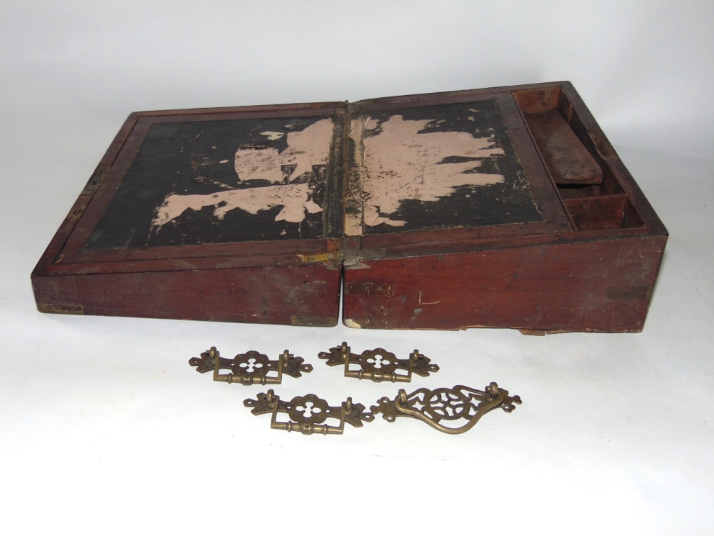 Interesting late 19th century oak smokers box, with levered fall front enclosing a fitted - Image 3 of 3