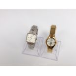 An Aviva ladies gold plated wristwatch together with a white metal ladies seiko watch