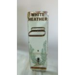 A white heather advertising mirror optic stand