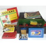 A collection of vintage meccano to include a boxed outfit number set and further booklet and